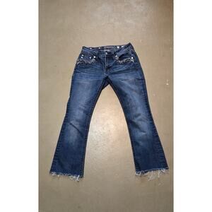 Miss Me Mid Rise Raw‎ Hem Bootcut Jeans Women's Size 27